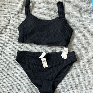 Aerie Jacquard Bikini in Black Size M NWT